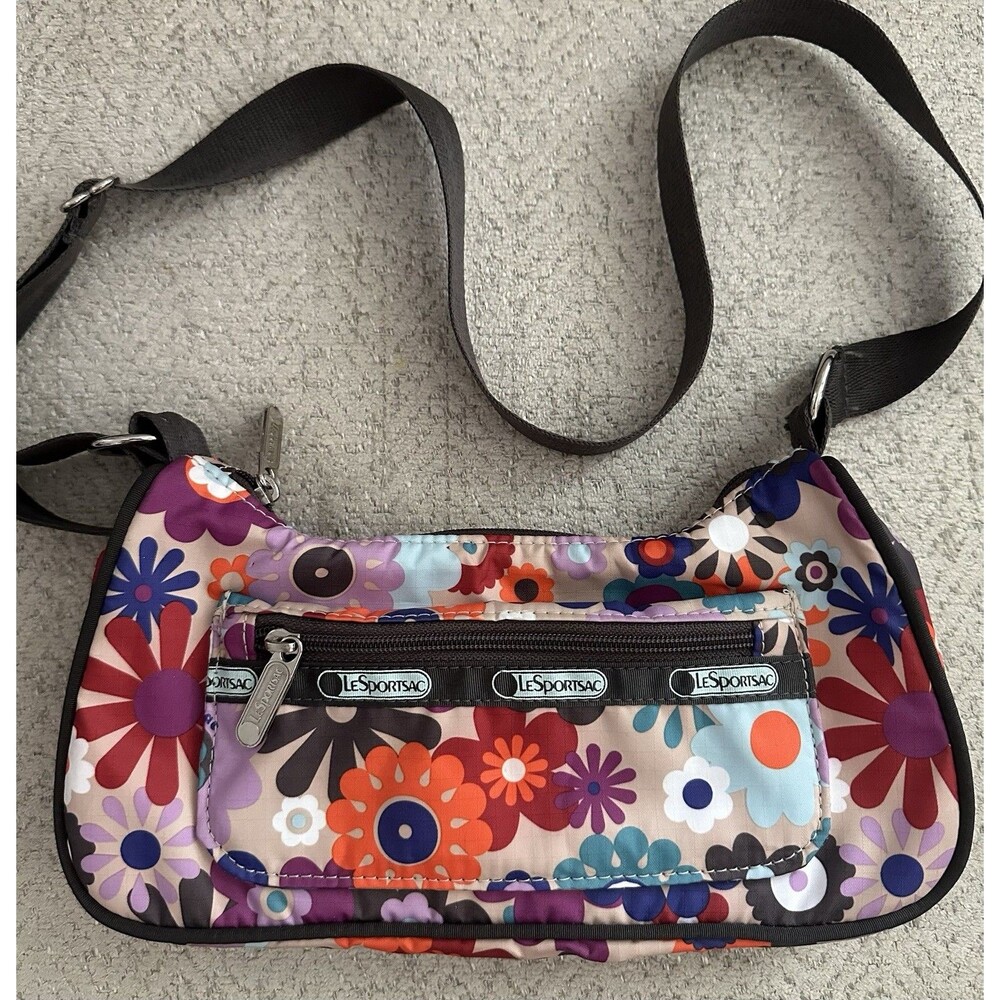 LeSportSac Crossbody Floral Sport Bag Purse Washable Casual Everyday